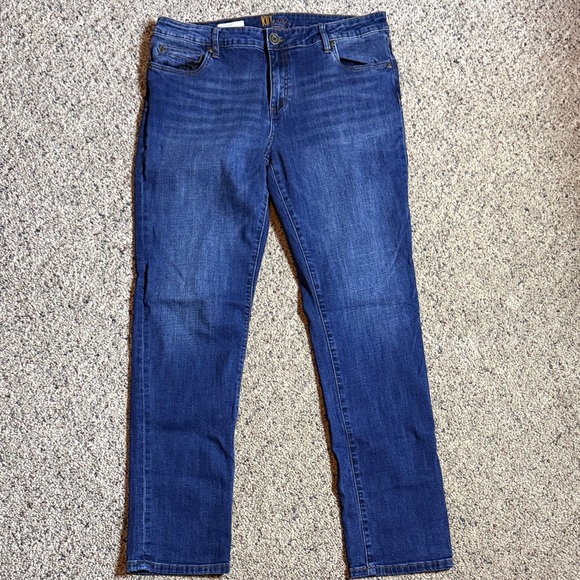Kut from the Kloth Denim - Kut From The Kloth Women’s Dark Blue Jeans Midrise Straight Leg Sz 12